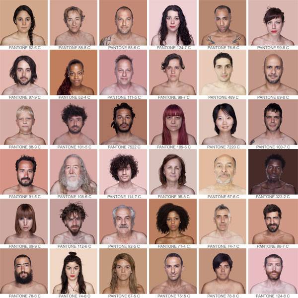 Diferentes colores piel PANTONE por Angélica Dass * ART LAB